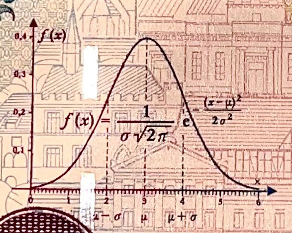 10 dollar Carl Gauss Deutschmark Bellcurve Closeup