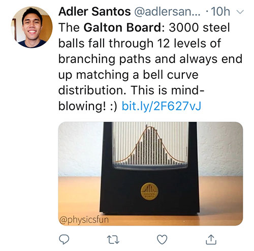 Adler Santos Tweets about Galton Board