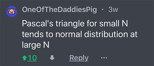 Imgur comment about Galton Board