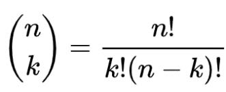 binomial coefficients for order n