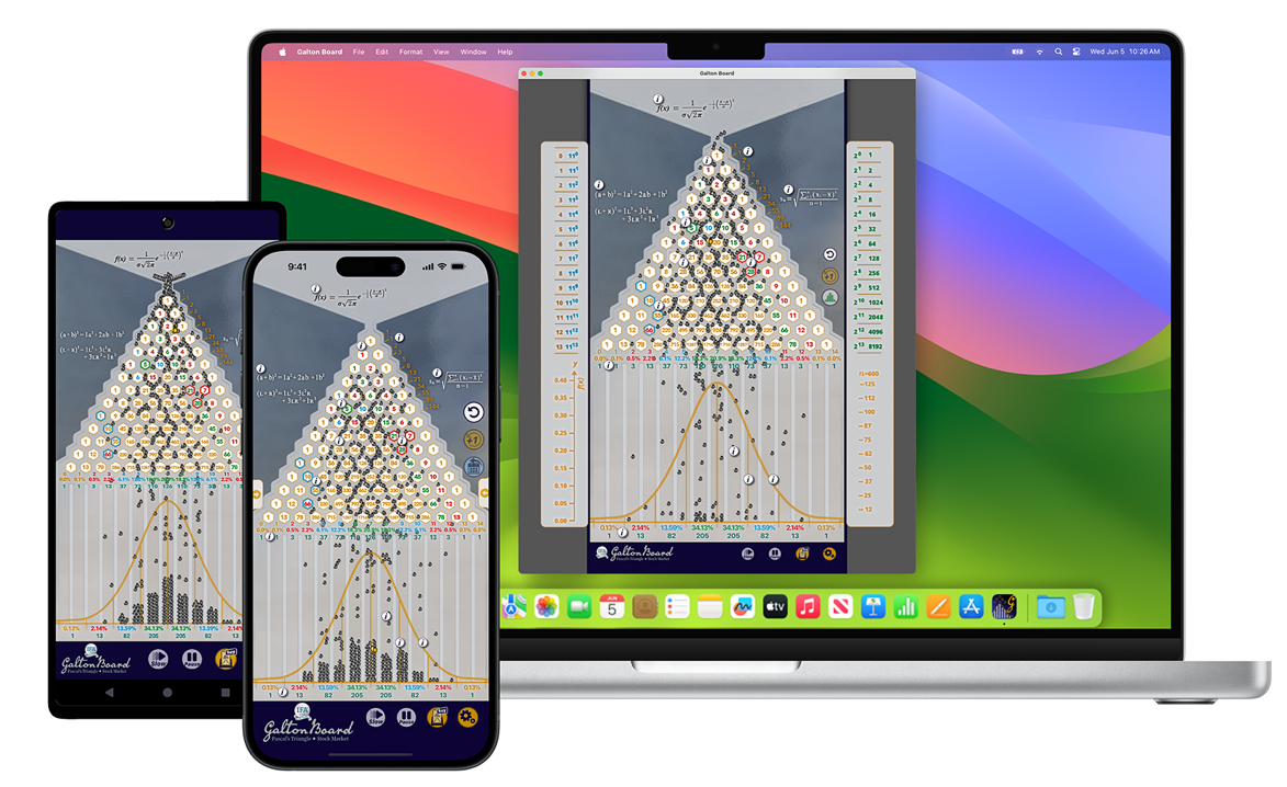 Galton Board Desktop and Mobile App