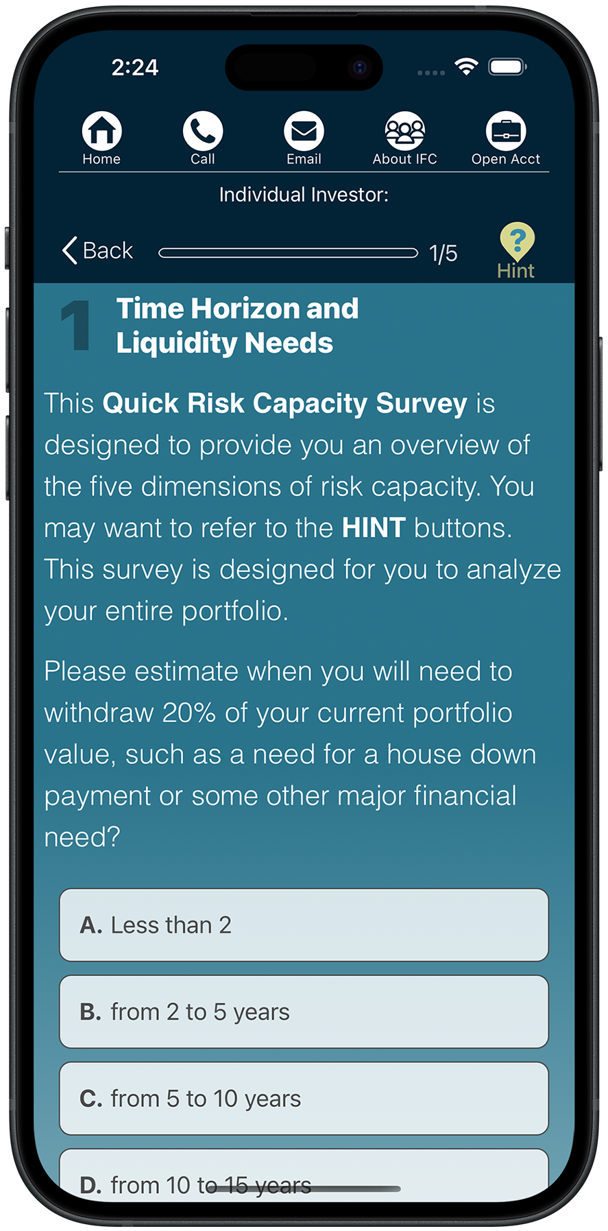 IFC App Screenshot Survey