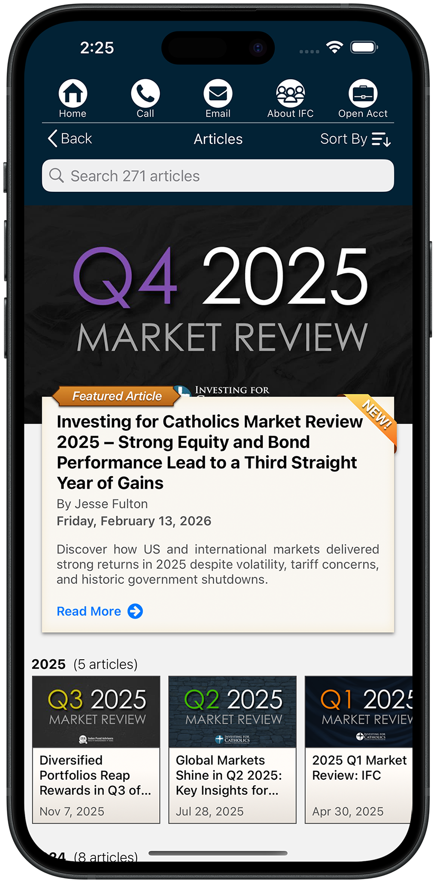 IFC App Screenshot Articles